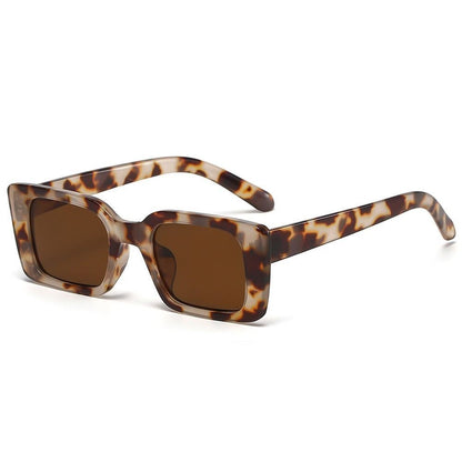 Trendy Rectangular Leopard Print Women's Sunglasses