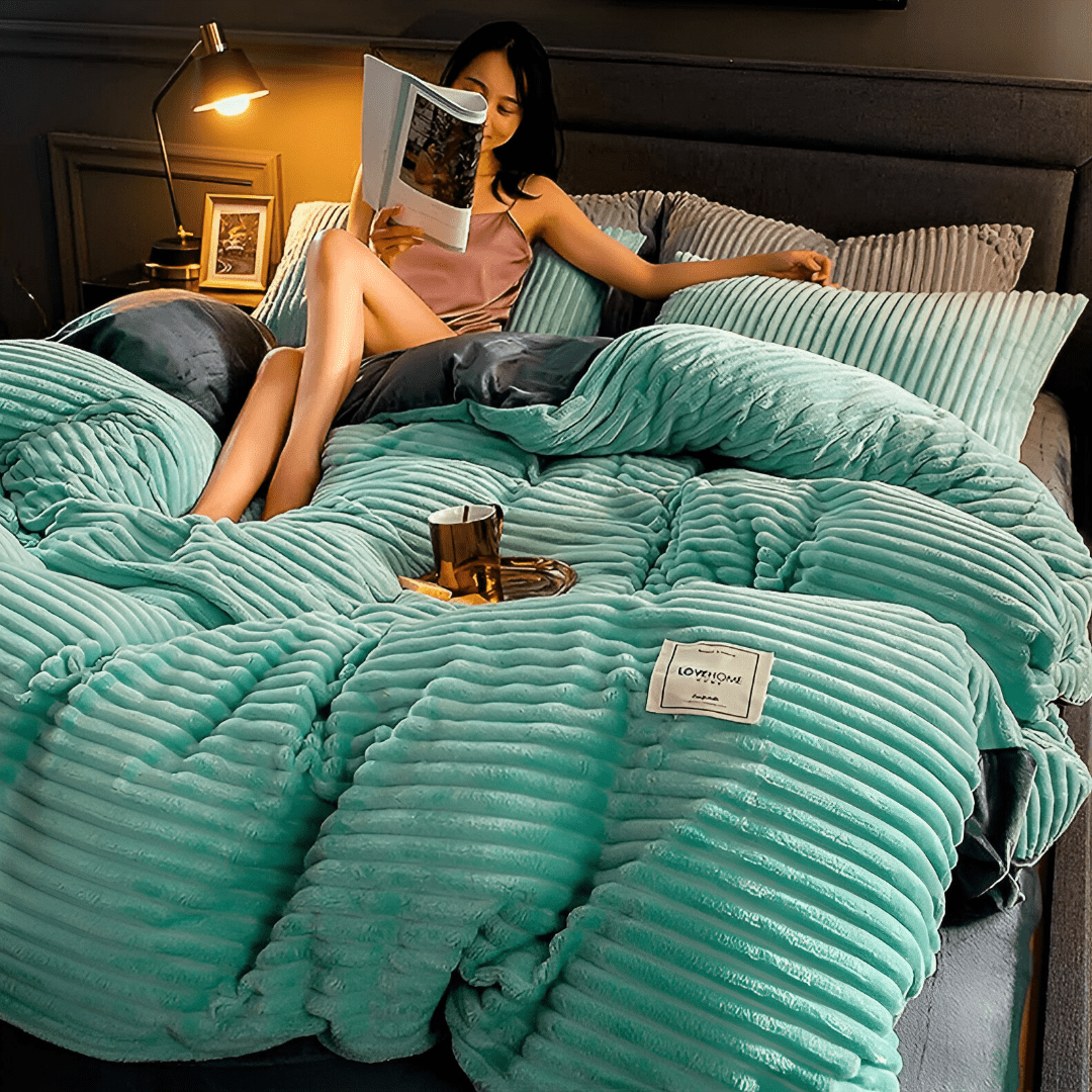 Soft Brushed Bed Comforter with Textured Pattern - Vossary