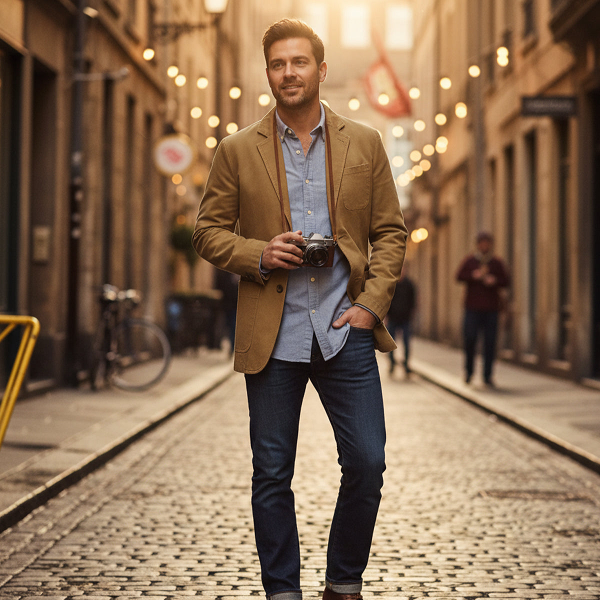 Casual Men's Cotton Jacket with Pockets