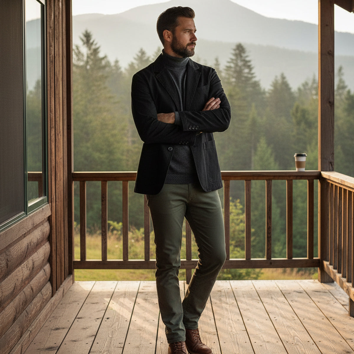 Casual Men's Cotton Jacket with Pockets
