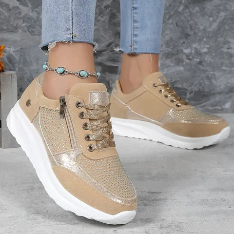 Women's Classic Tie Sneakers - Comfortable Casual Shoes - Vossary