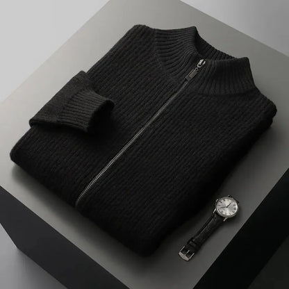 Textured Crew Neck Wool Sweater