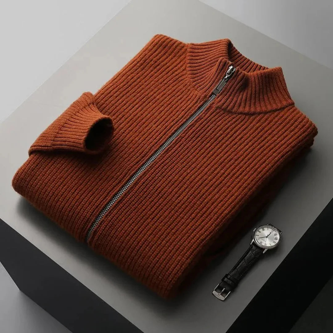 Textured Crew Neck Wool Sweater