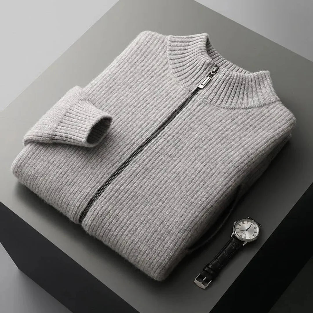 Textured Crew Neck Wool Sweater