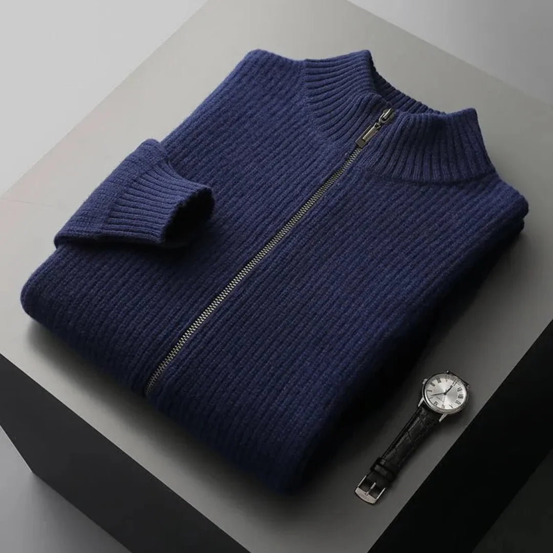 Textured Crew Neck Wool Sweater