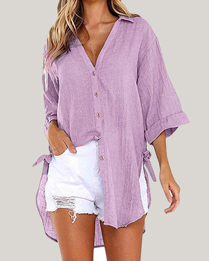 Comfy V-Neck Cotton Women's Casual Top
