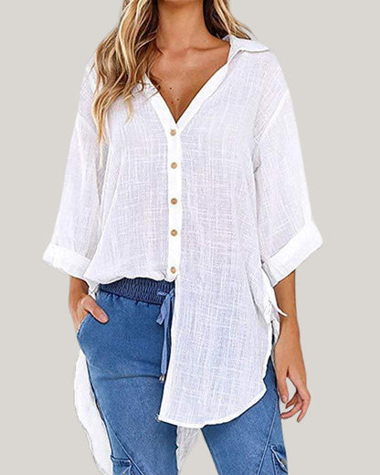 Comfy V-Neck Cotton Women's Casual Top