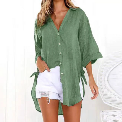 Comfy V-Neck Cotton Women's Casual Top
