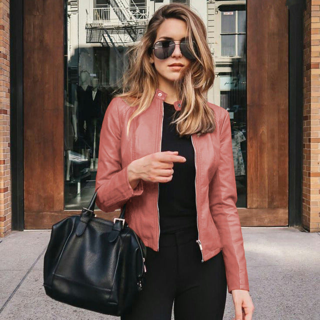 Chic Women's Fitted Biker Jacket