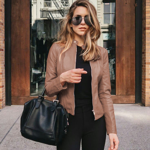 Chic Women's Fitted Biker Jacket