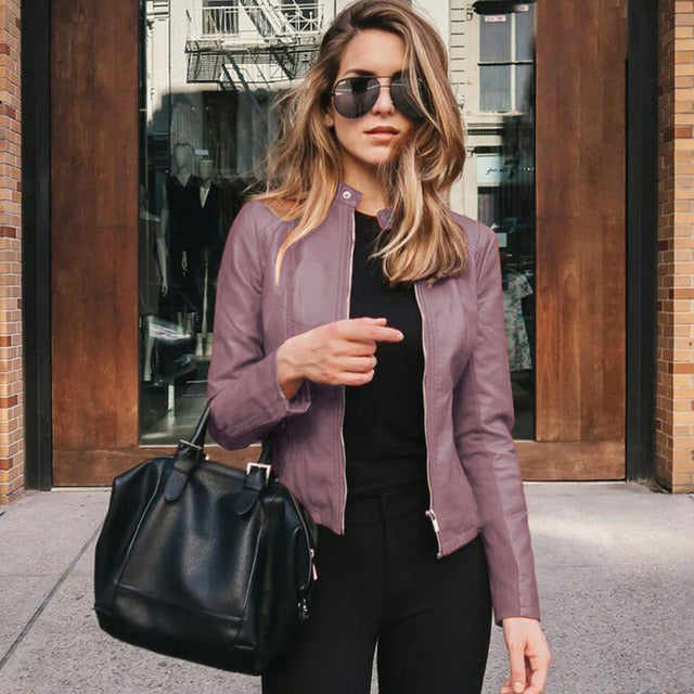 Chic Women's Fitted Biker Jacket