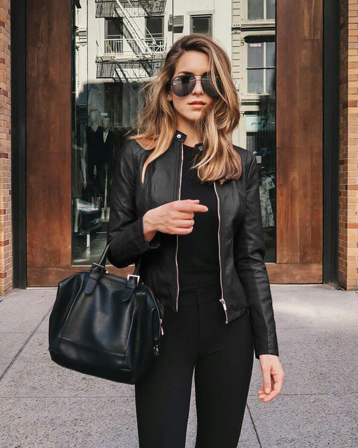 Chic Women's Fitted Biker Jacket