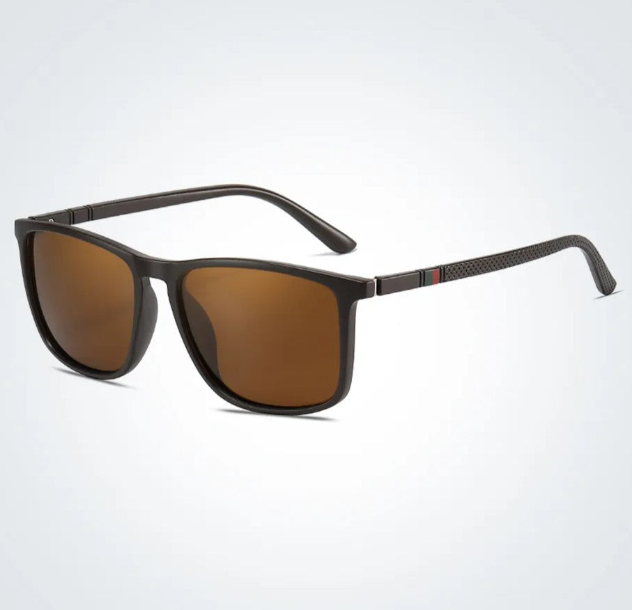Trendy Mens Polarized Shades Classic Square Frames - Luxicro