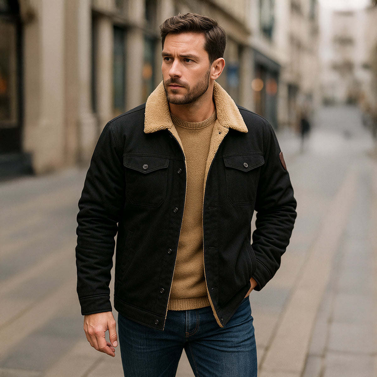 Thermal Insulated Mens Fleece Lined Winter Jacket