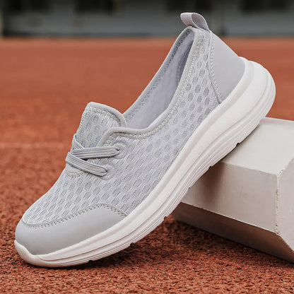 Breathable Women's Walking Sneakers - Easy Slip On Shoes