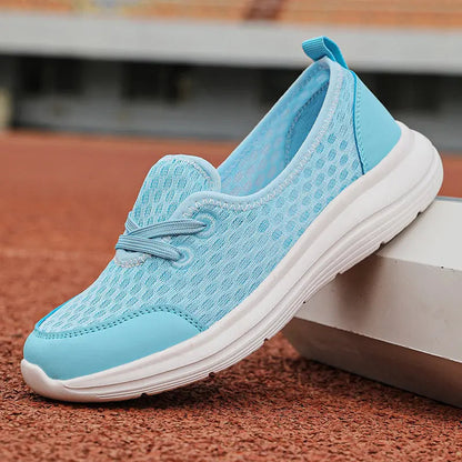 Breathable Women's Walking Sneakers - Easy Slip On Shoes