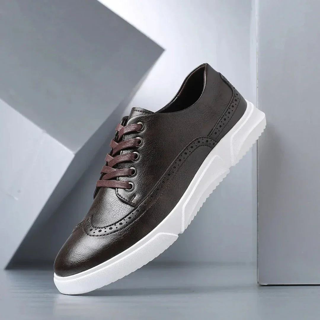 Classic Brown Fake Leather Shoes