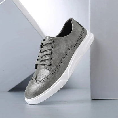 Classic Brown Fake Leather Shoes