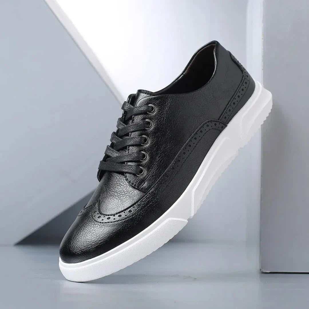 Classic Brown Fake Leather Shoes