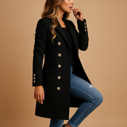 Classic Double Breasted Women's Trench Coat - Vossary