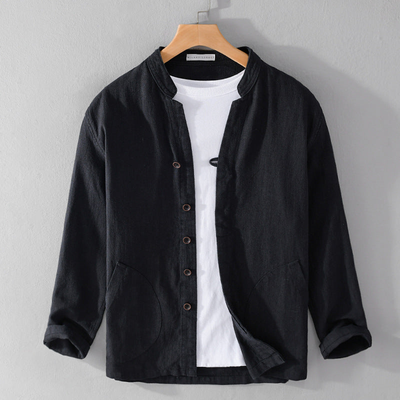 Casual Button Down Jacket with Pocket Details - Vossary