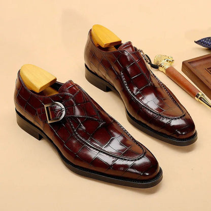 Elegant Leather Monk Strap Shoes