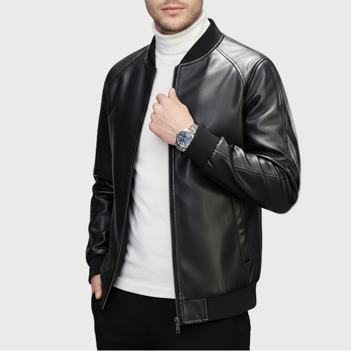 Classic Brown Biker Leather Jacket - Vossary