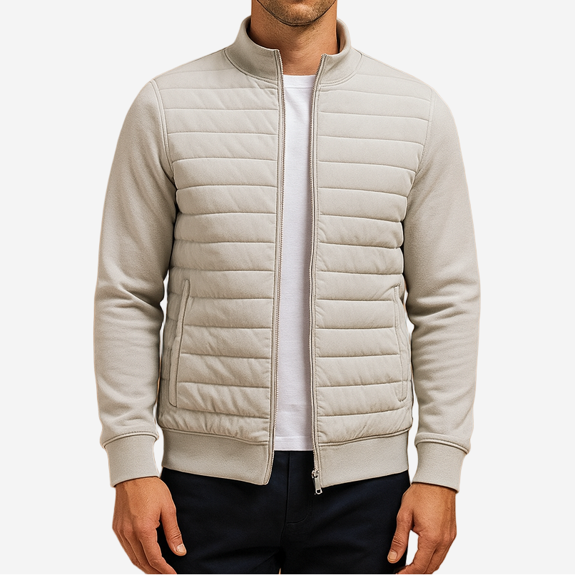 Padded Quilted Bomber Coat - Vossary