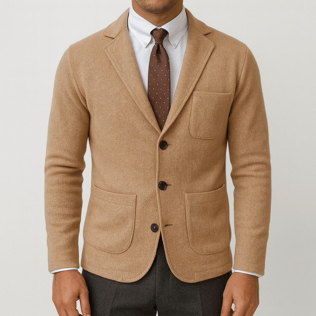Fitted Knit Open Cardigan - Vossary