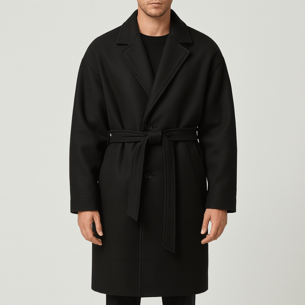 Classic Fit Wool Trench Coat - Vossary