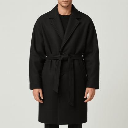 Classic Fit Wool Trench Coat - Vossary