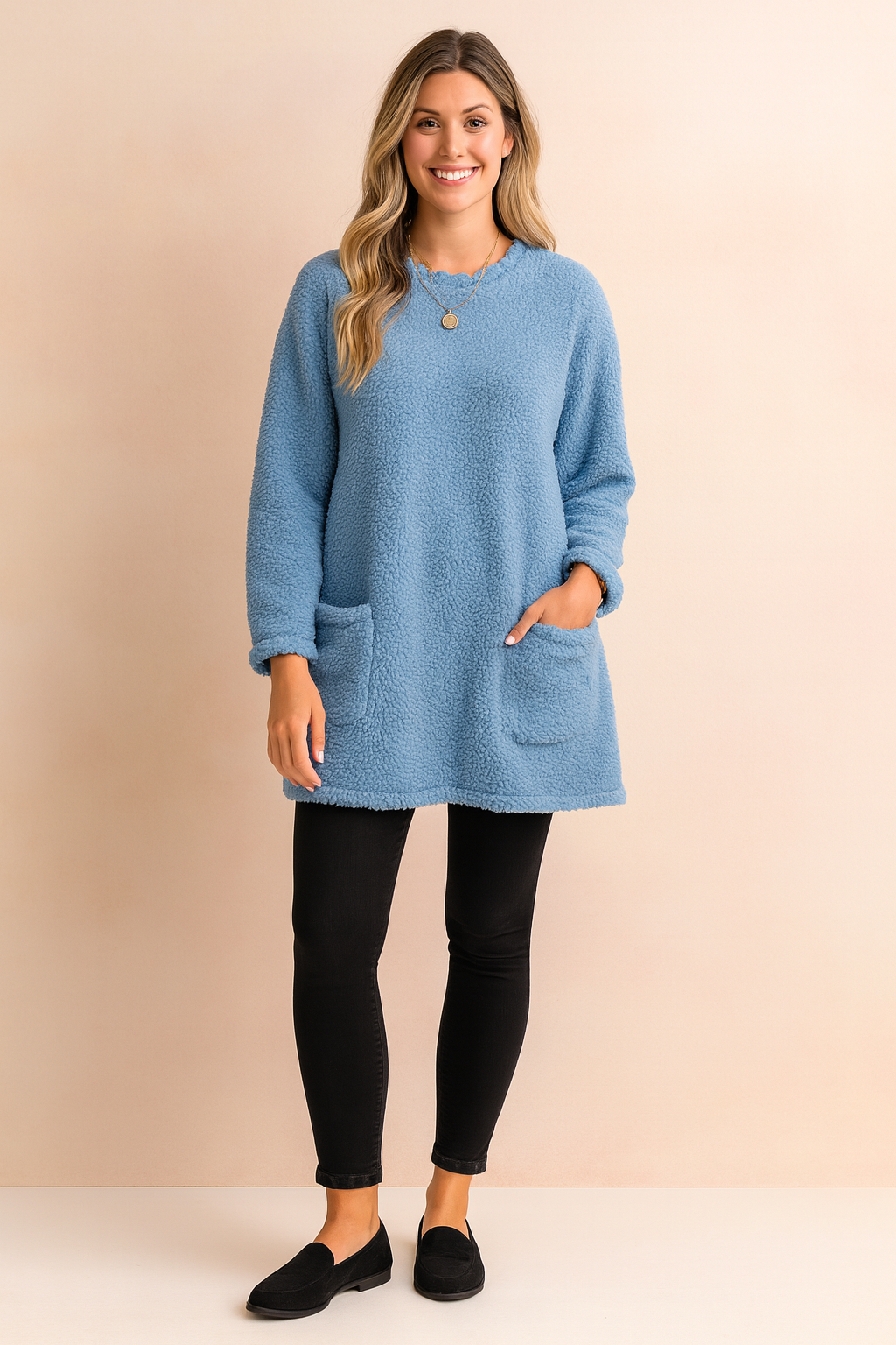 Cozy Loose Fit Crew Neck Sweater