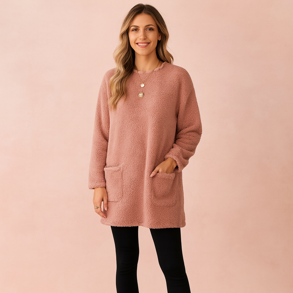 Cozy Loose Fit Crew Neck Sweater