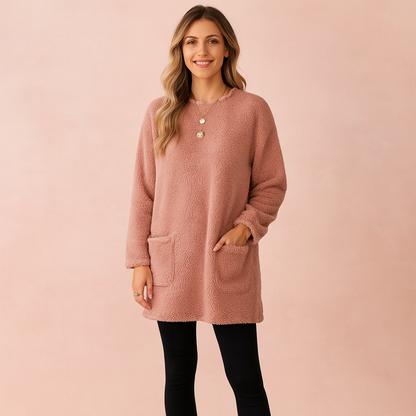 Cozy Loose Fit Crew Neck Sweater
