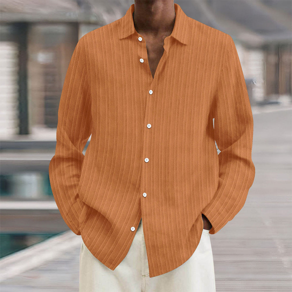 Classic Navy Blue Striped Men's Shirt