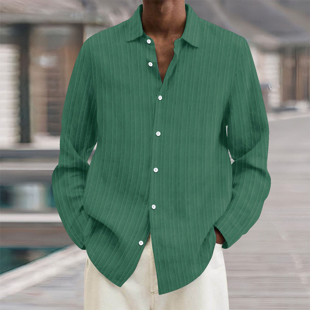 Classic Navy Blue Striped Men's Shirt