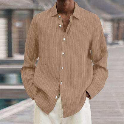 Classic Navy Blue Striped Men's Shirt