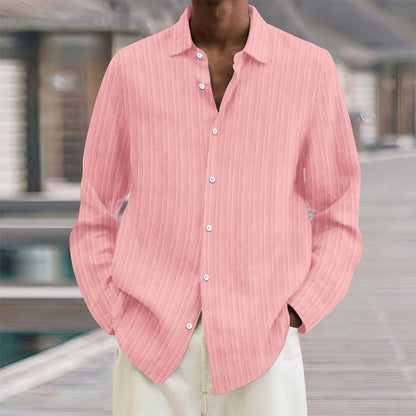 Classic Navy Blue Striped Men's Shirt