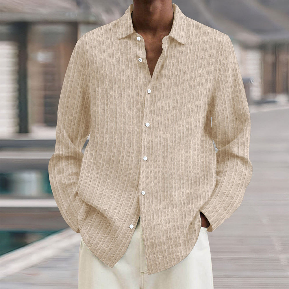Classic Navy Blue Striped Men's Shirt