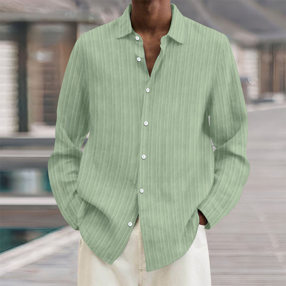 Classic Navy Blue Striped Men's Shirt