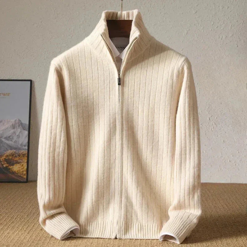 Warm Textured Zipper Wool Sweater - EasyApparels