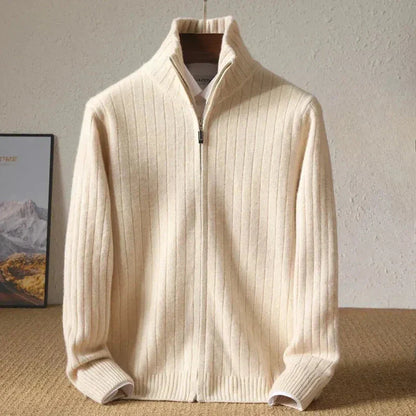 Warm Textured Zipper Wool Sweater - EasyApparels