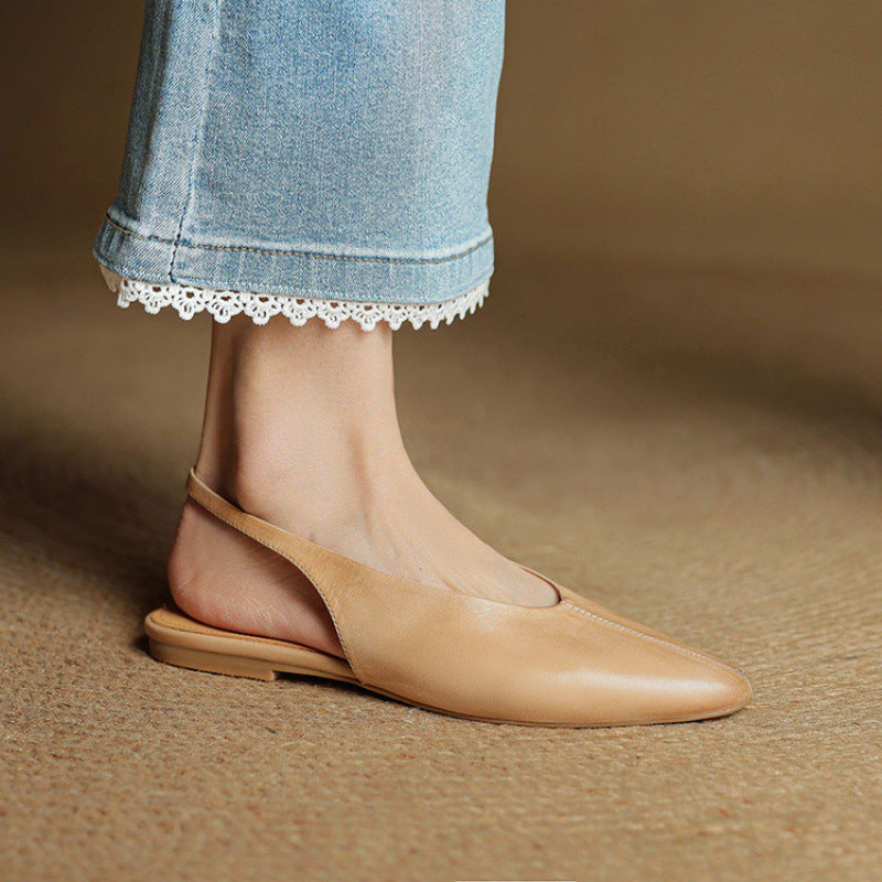 Elegant Pointed Toe Slip On Flats
