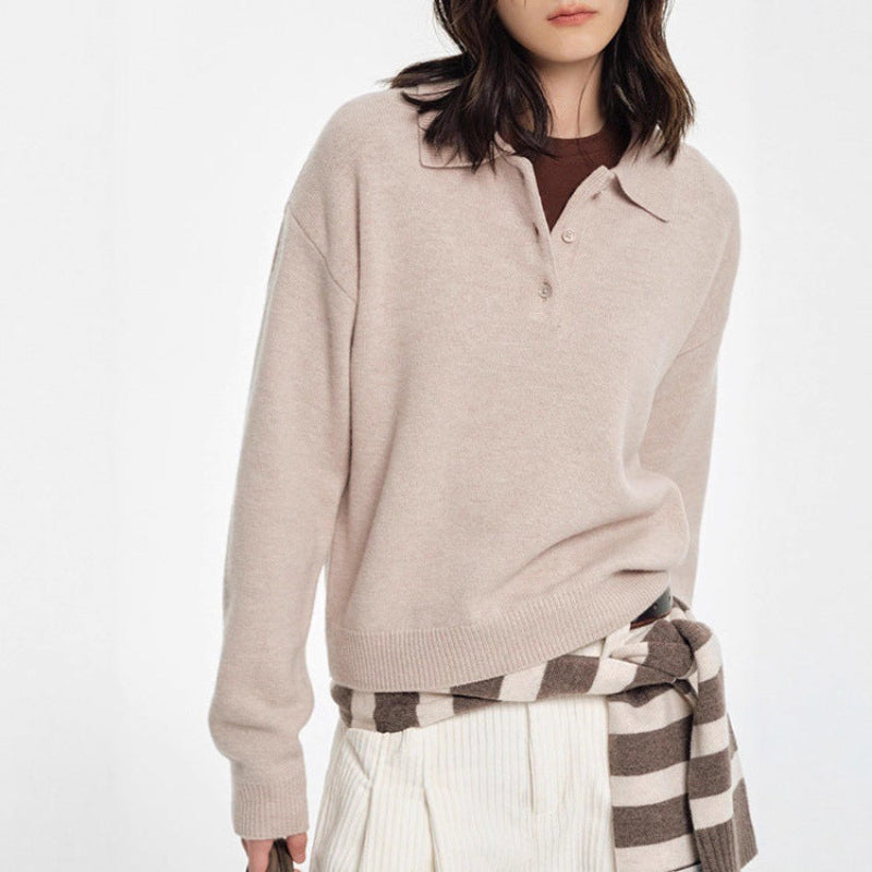 Soft Women's Polo Neck Jumper Sweater - EasyApparels
