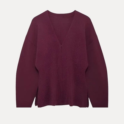Cozy Open Front V Neck Sweater Cardigan