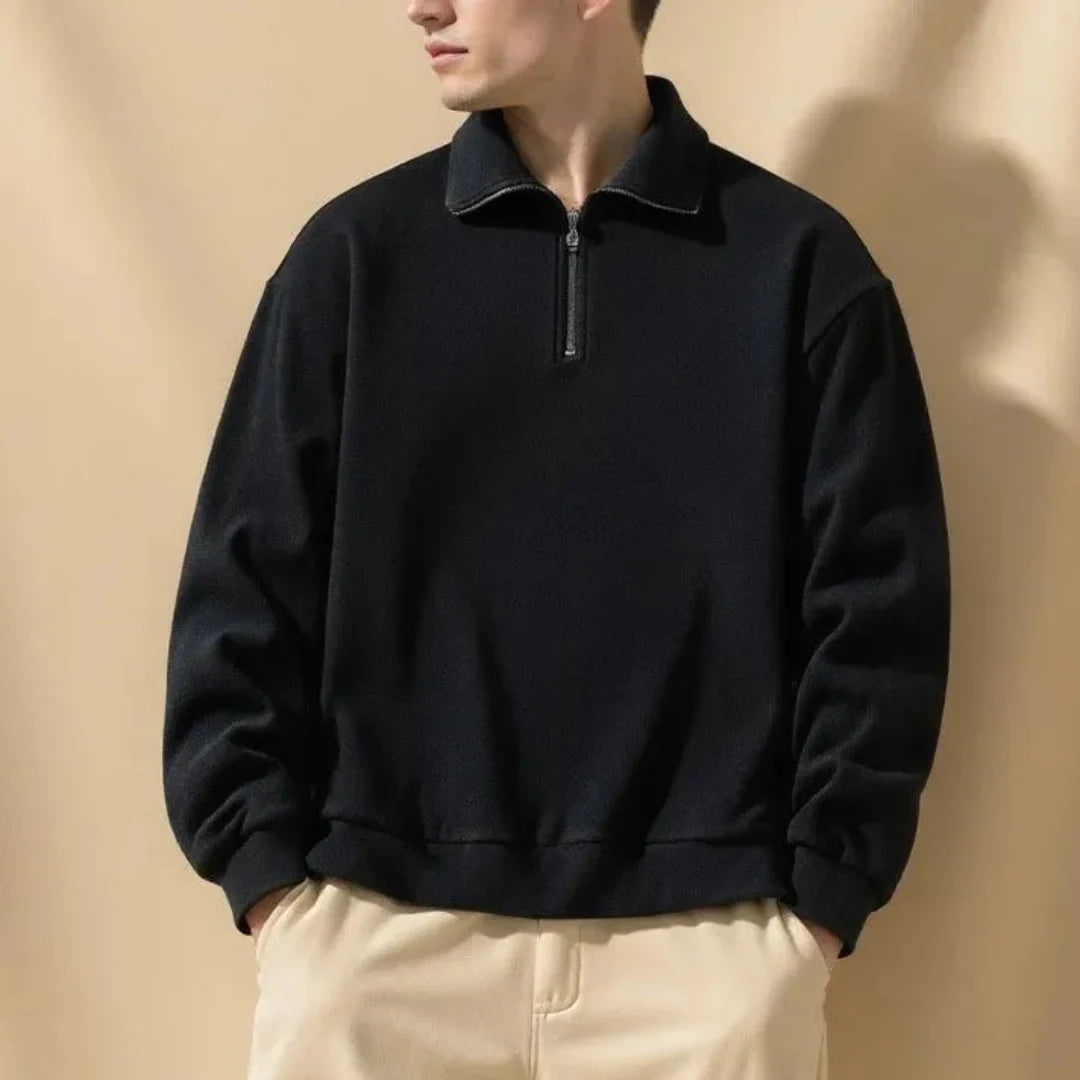 Fleece Quarter Zip Pullover Sweatshirt - EasyApparels