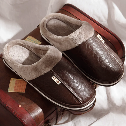 Comfortable Faux Leather Cushioned Slippers