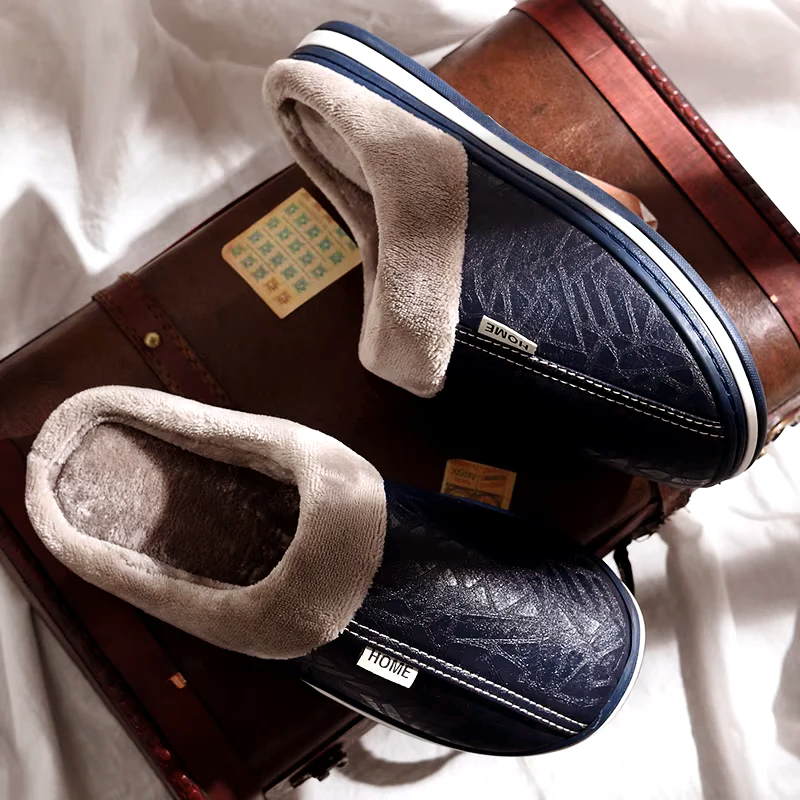 Comfortable Faux Leather Cushioned Slippers