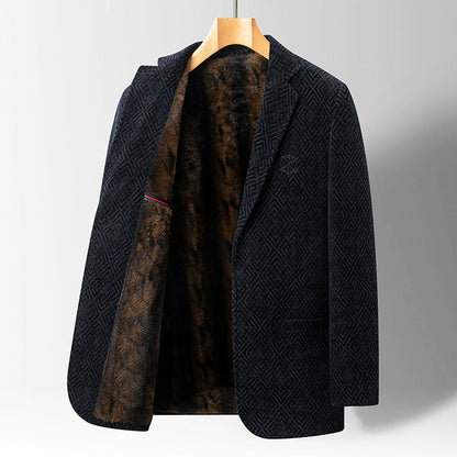 Warm Mens Quilted Faux Fur Parka Coat