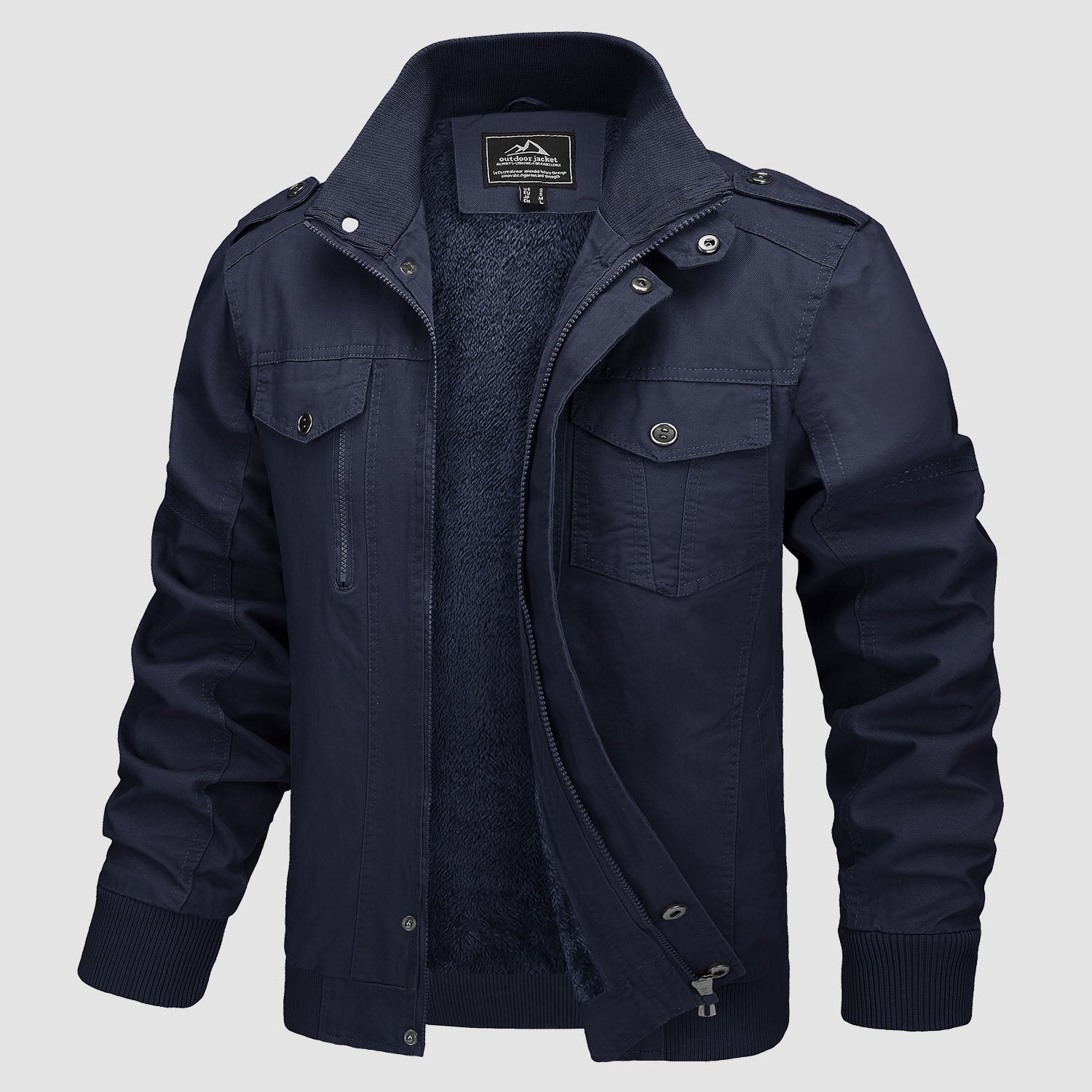 Classic Slim Fit Cotton Bomber Jacket - EasyApparels